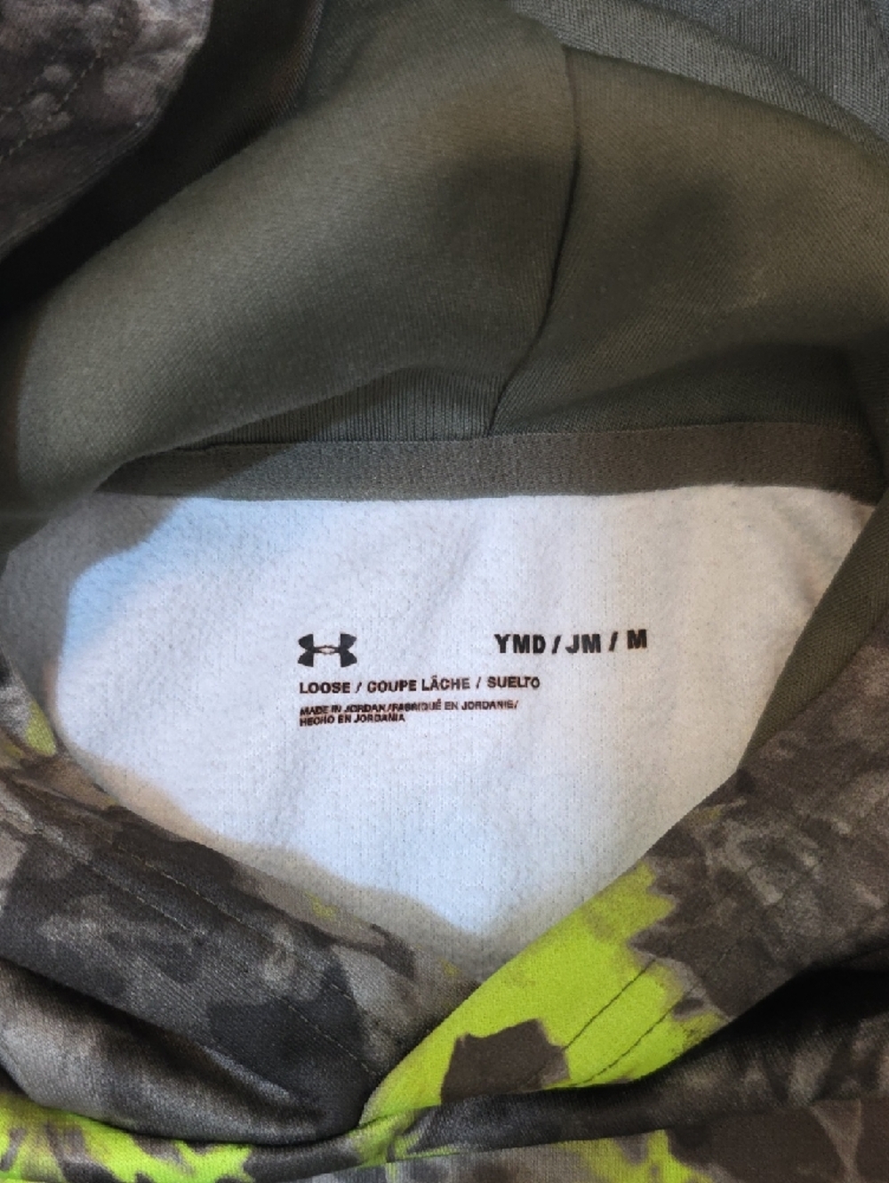 Under Armour Neon Yellow & Gray Camo Hoodie - Picture 2 of 6